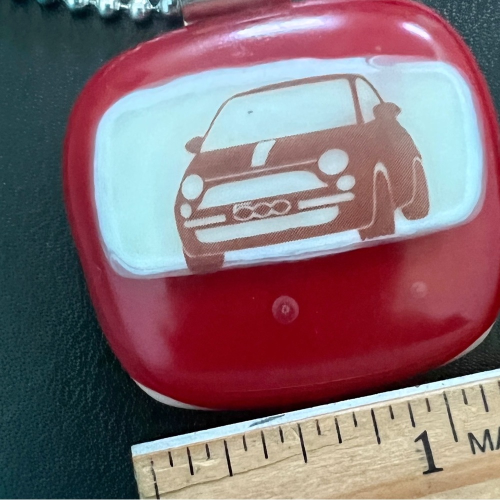 Fiat Car Pendant Necklace OOAK Art Glass
